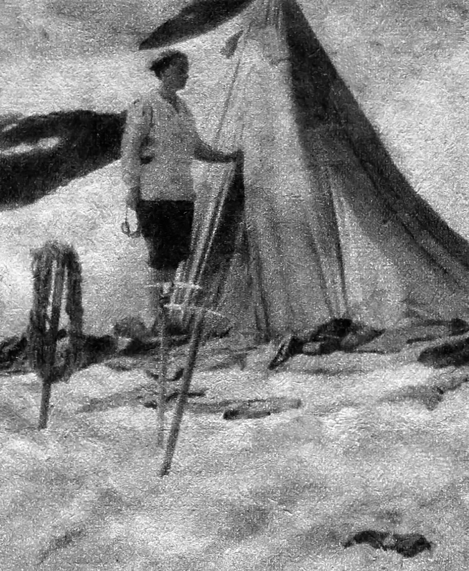 Cerro Tronador, Ilse Von Rentzell en el campamento en el Ventisquero, 1931. Foto: Reichert, Diario La prensa